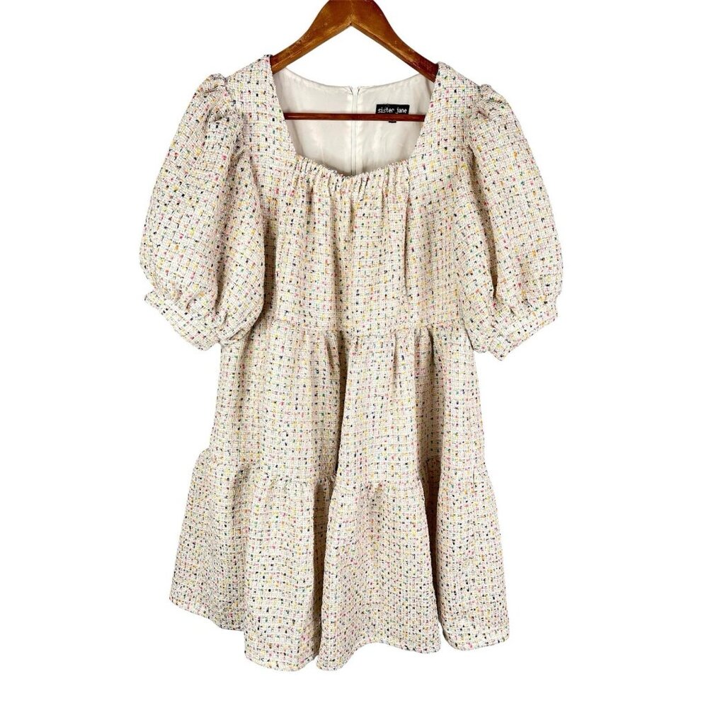 Sister Jane Textured Cream Mini Dress medium